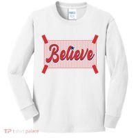 Believe Baseball Fan Philadelphia Baseball Kids Long Sleeve Shirt thumb 0