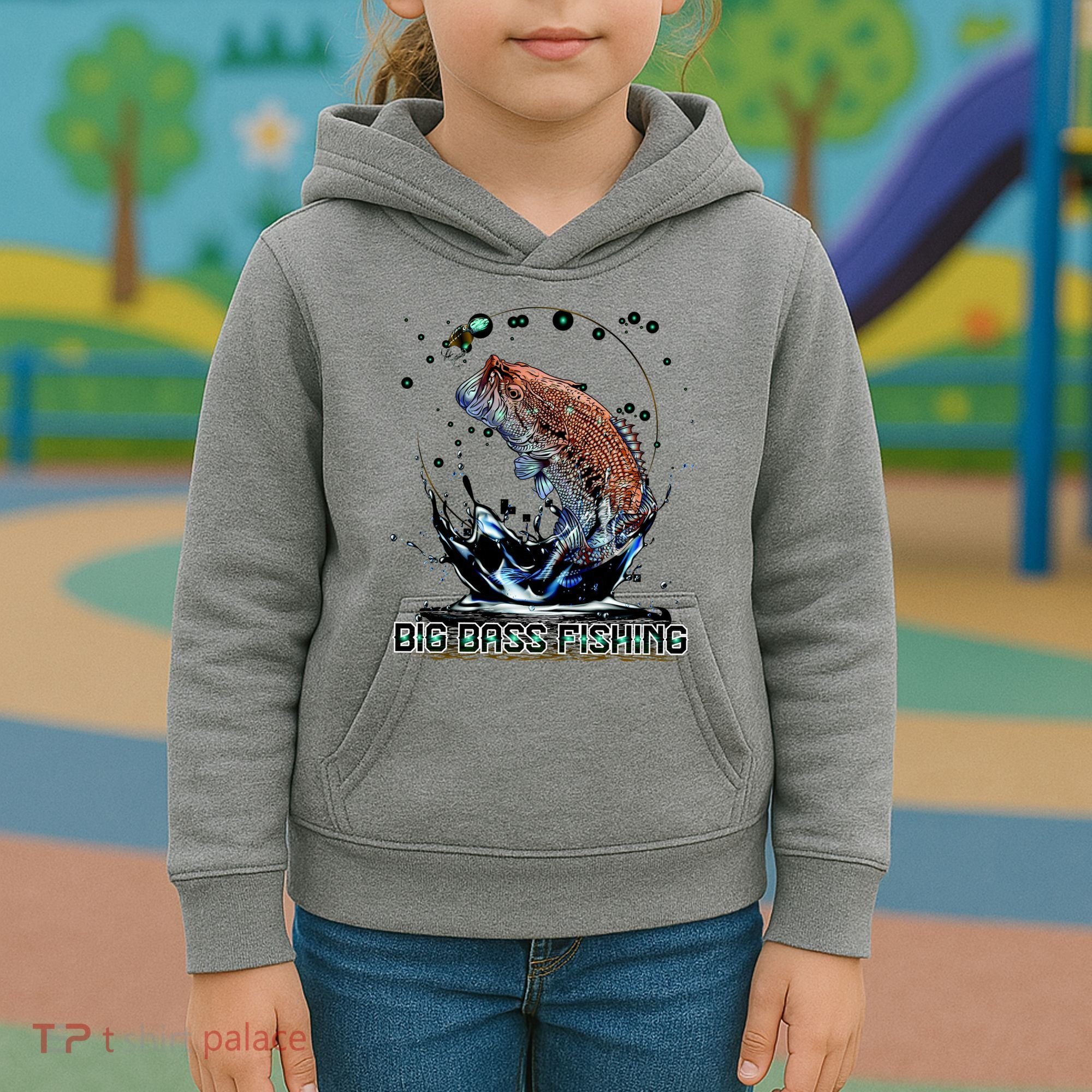 Big Bass Fishing Kids Hoodie