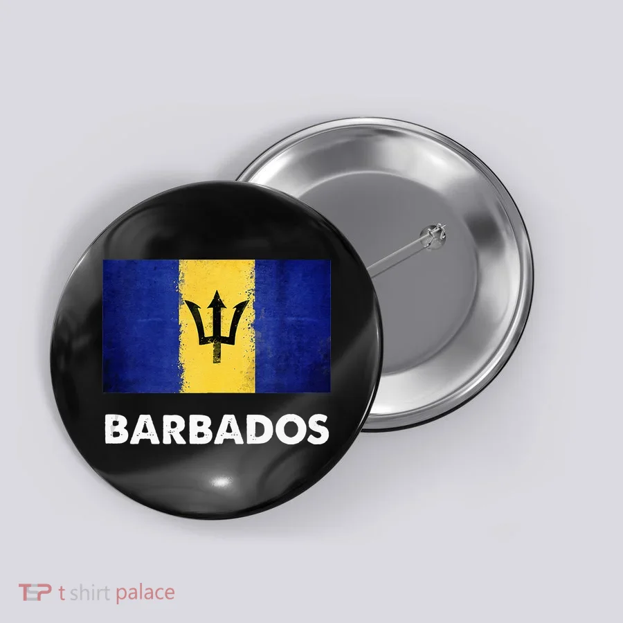 Barbadian Barbados Flag Button
