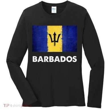 Barbadian Barbados Flag Women's Long Sleeve Shirt