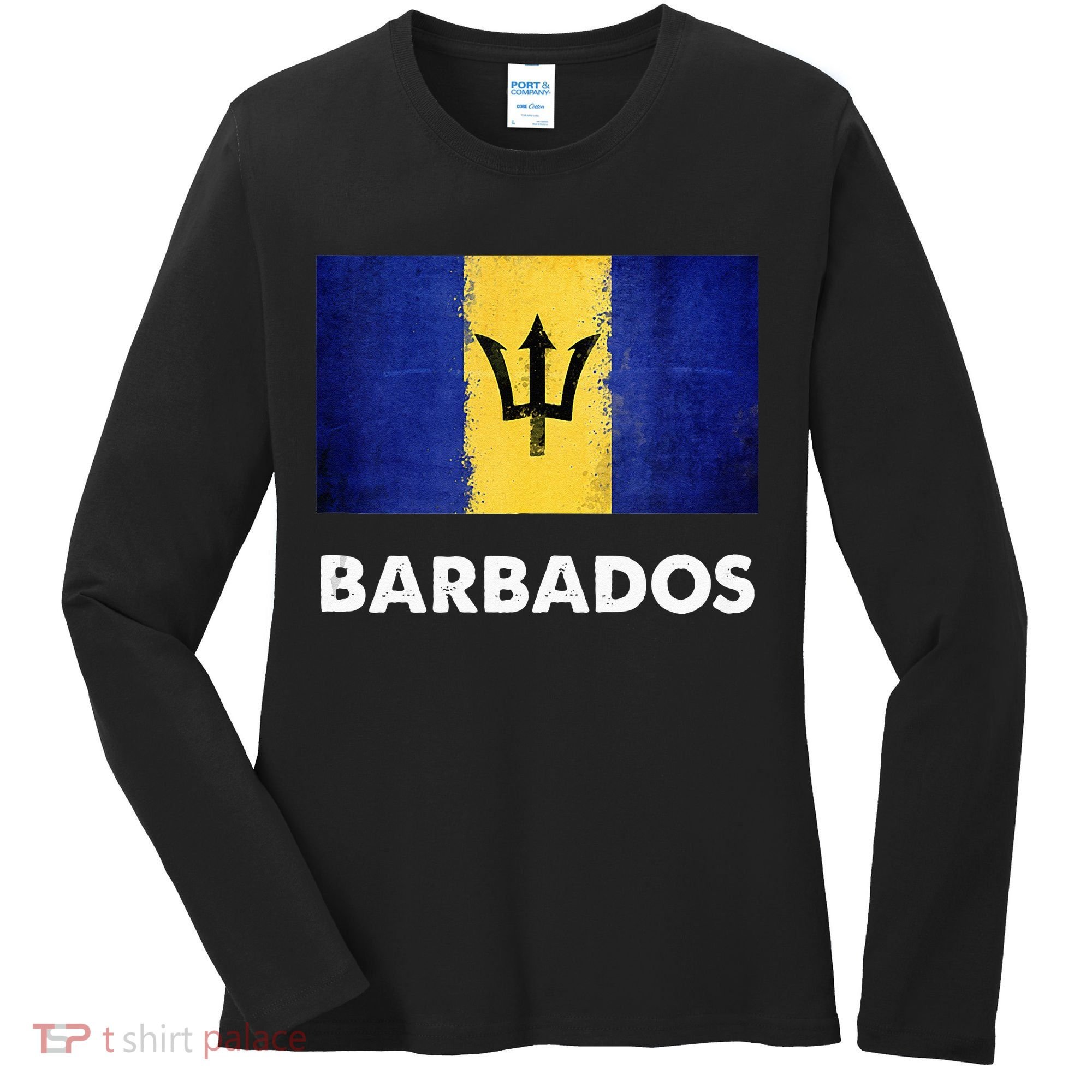 Barbadian Barbados Flag Women's Long Sleeve Shirt