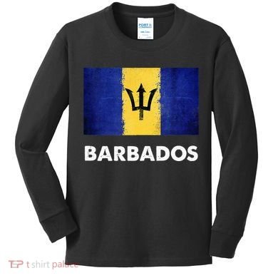 Barbadian Barbados Flag Kids Long Sleeve Shirt