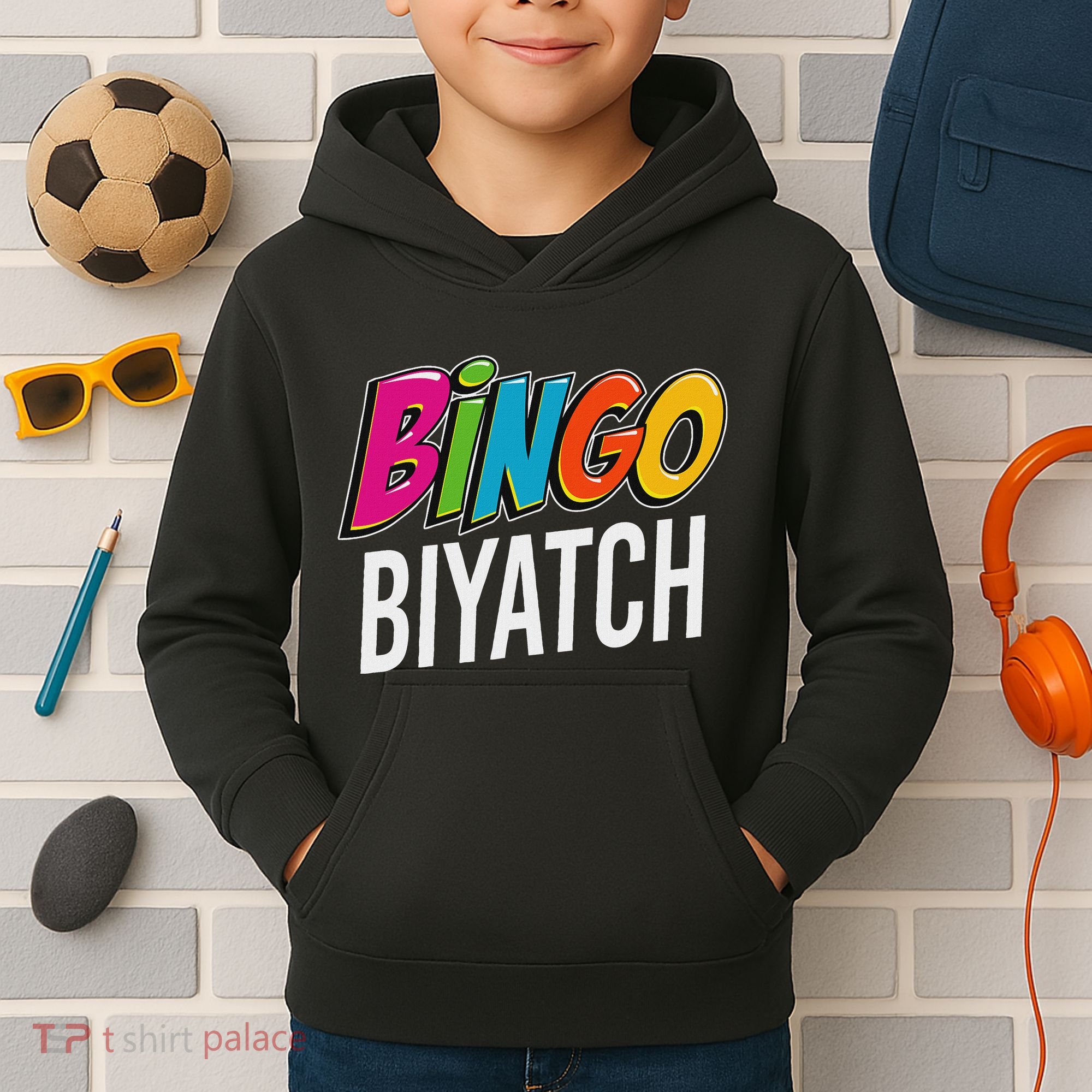 Bingo Biyatch Funny Bingo Player Game Lover Gift Humor Kids Hoodie