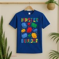 Brick Builder Funny Blocks Master Builder Gift T-Shirt thumb 2