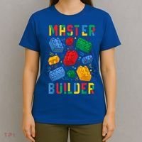 Brick Builder Funny Blocks Master Builder Gift T-Shirt thumb 4