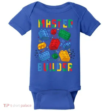 Brick Builder Funny Blocks Master Builder Gift Baby Bodysuit