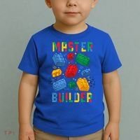 Brick Builder Funny Blocks Master Builder Gift Toddler T-Shirt thumb 2
