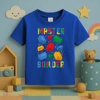 Brick Builder Funny Blocks Master Builder Gift Toddler T-Shirt thumb 3