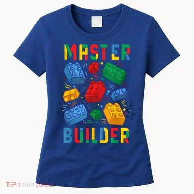 Brick Builder Funny Blocks Master Builder Gift Women's T-Shirt