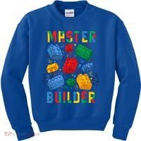 Brick Builder Funny Blocks Master Builder Gift Kids Sweatshirt thumb 0