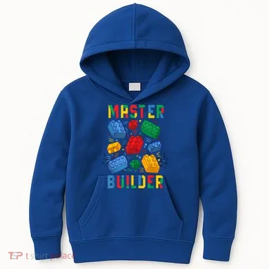 Brick Builder Funny Blocks Master Builder Gift Kids Hoodie