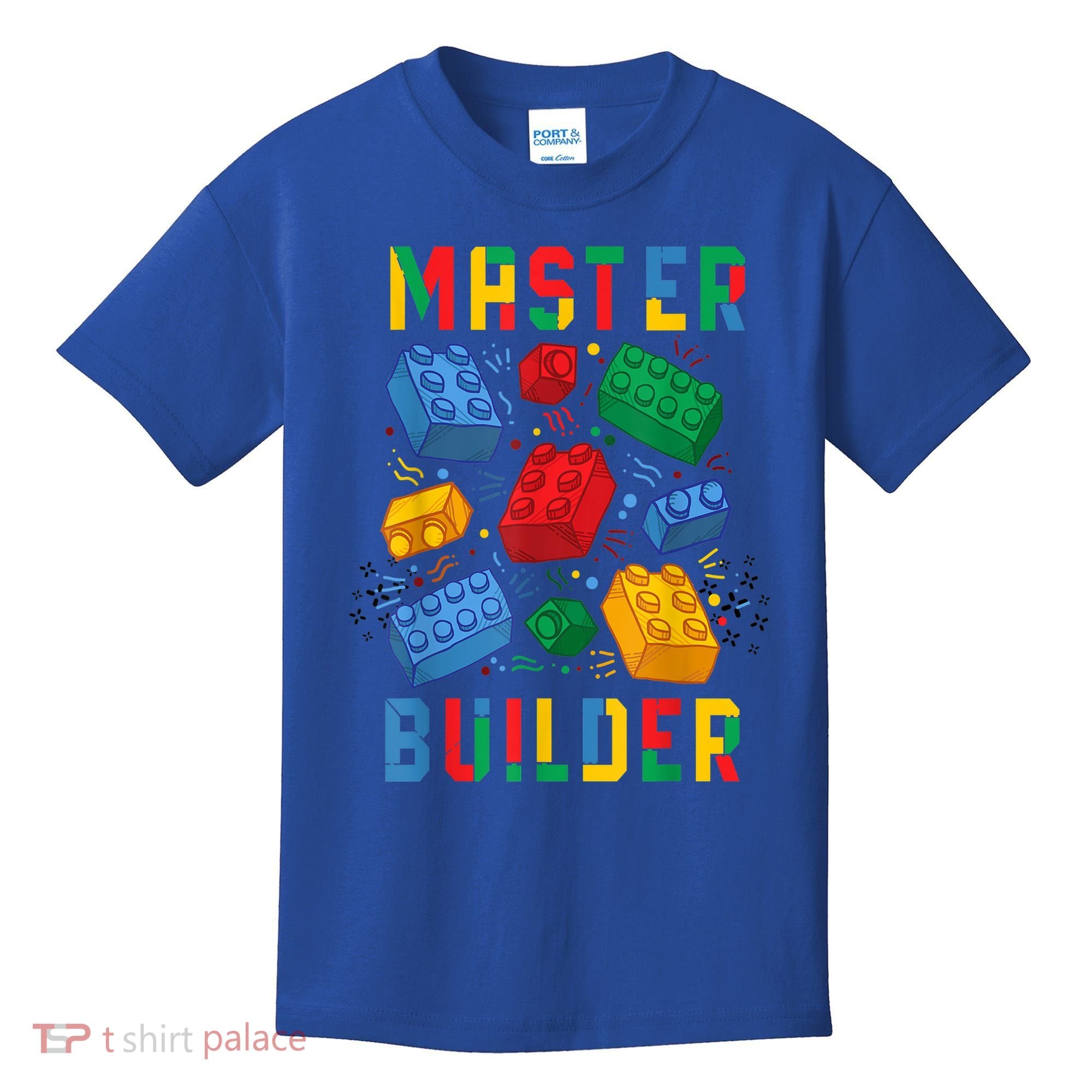 Brick Builder Funny Blocks Master Builder Gift Kids T-Shirt