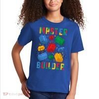 Brick Builder Funny Blocks Master Builder Gift Kids T-Shirt thumb 2