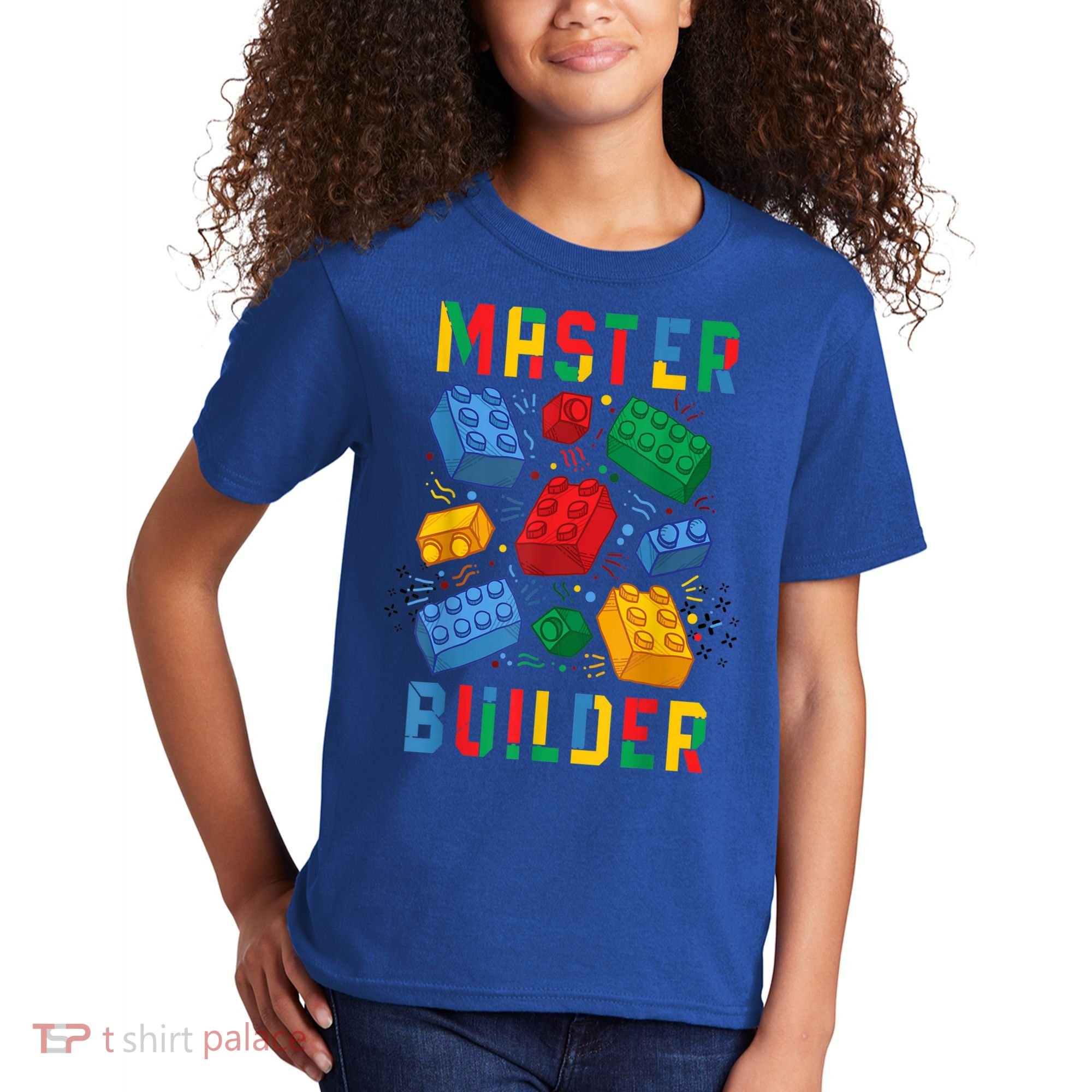 Brick Builder Funny Blocks Master Builder Gift Kids T-Shirt