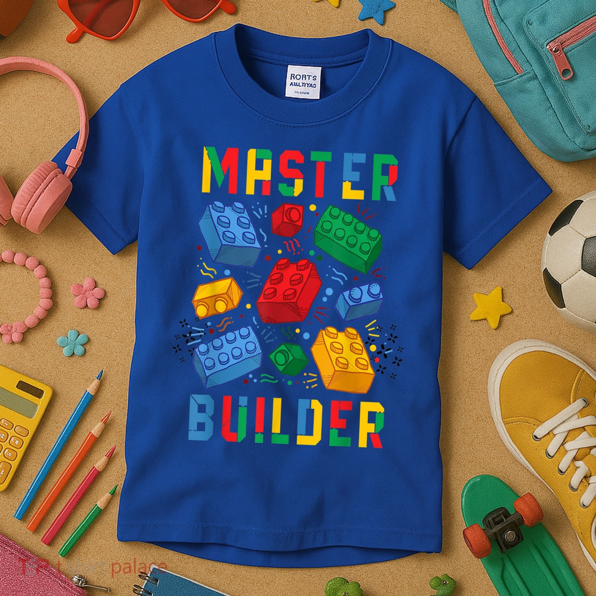 Brick Builder Funny Blocks Master Builder Gift Kids T-Shirt