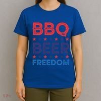 Bbq Beer Freedom Funny America Usa Party 4th Of July Summer Gift T-Shirt thumb 4