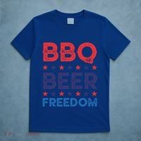 Bbq Beer Freedom Funny America Usa Party 4th Of July Summer Gift T-Shirt thumb 5