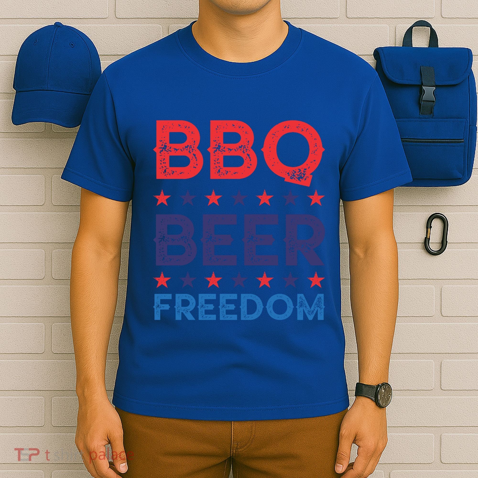 Bbq Beer Freedom Funny America Usa Party 4th Of July Summer Gift T-Shirt