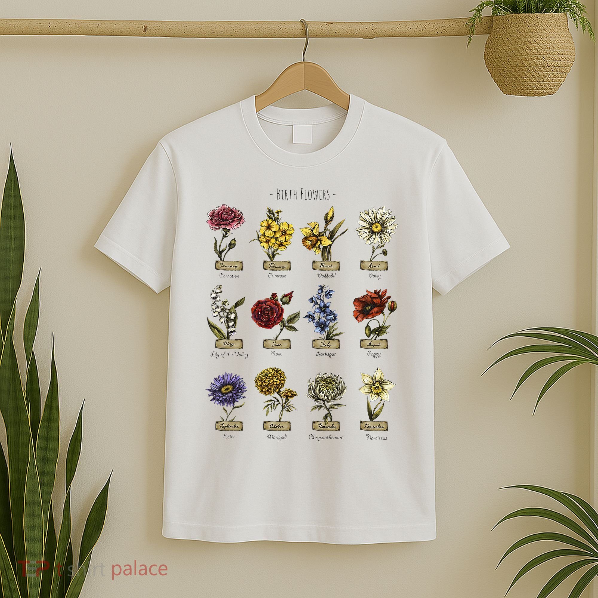 Botanical Birth Flower Vintage Flowers Floral T-Shirt