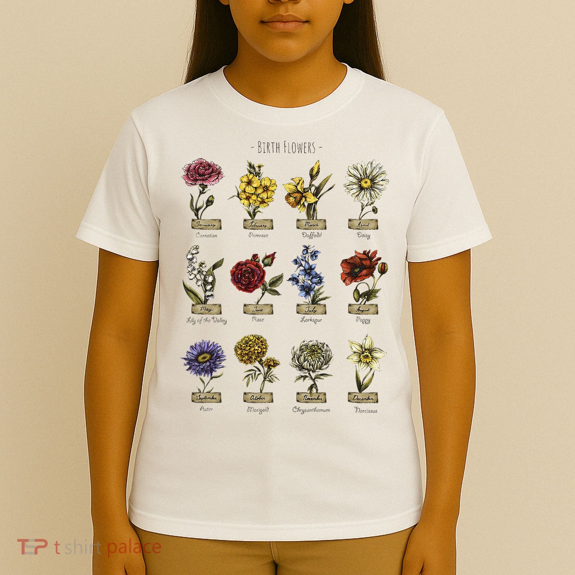 Botanical Birth Flower Vintage Flowers Floral T-Shirt