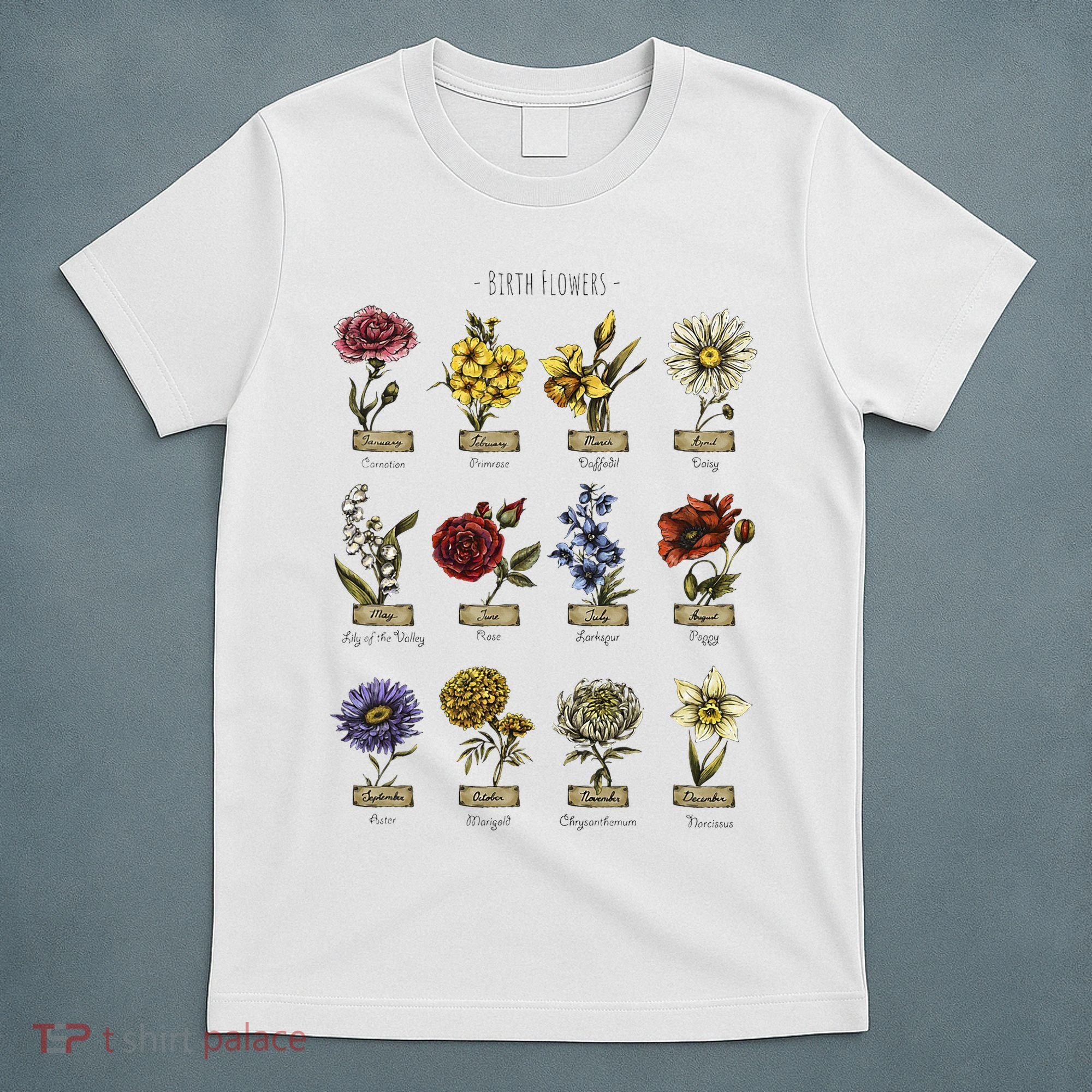 Botanical Birth Flower Vintage Flowers Floral T-Shirt