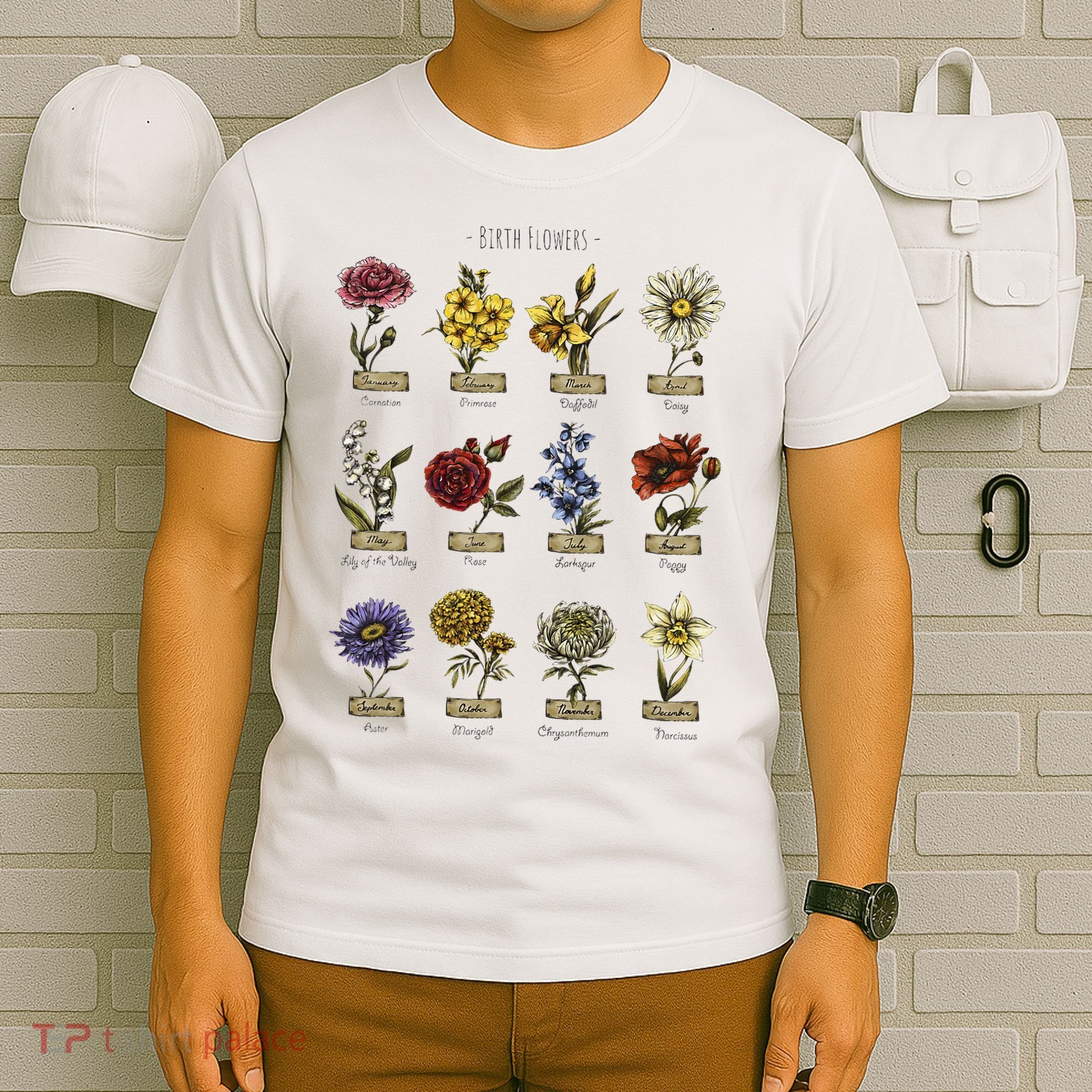 Botanical Birth Flower Vintage Flowers Floral T-Shirt