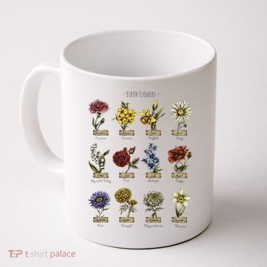 Botanical Birth Flower Vintage Flowers Floral Coffee Mug