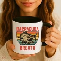 Barracuda Breath Funny Fishing Coffee Mug thumb 3