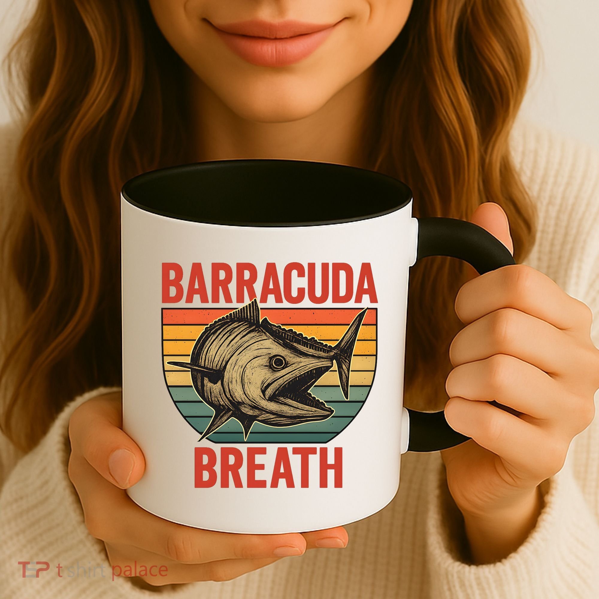 Barracuda Breath Funny Fishing Coffee Mug