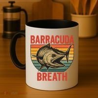 Barracuda Breath Funny Fishing Coffee Mug thumb 4