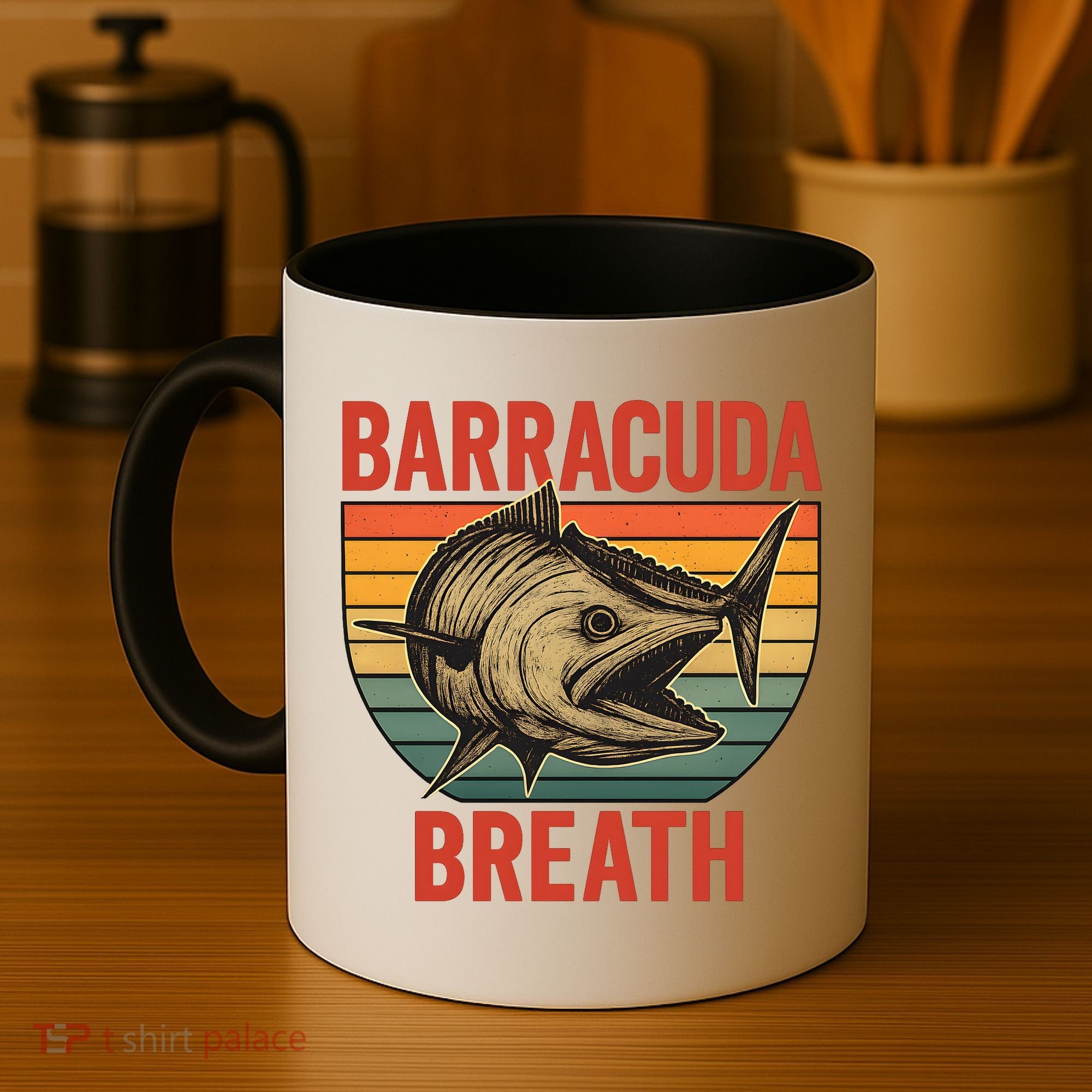 Barracuda Breath Funny Fishing Coffee Mug