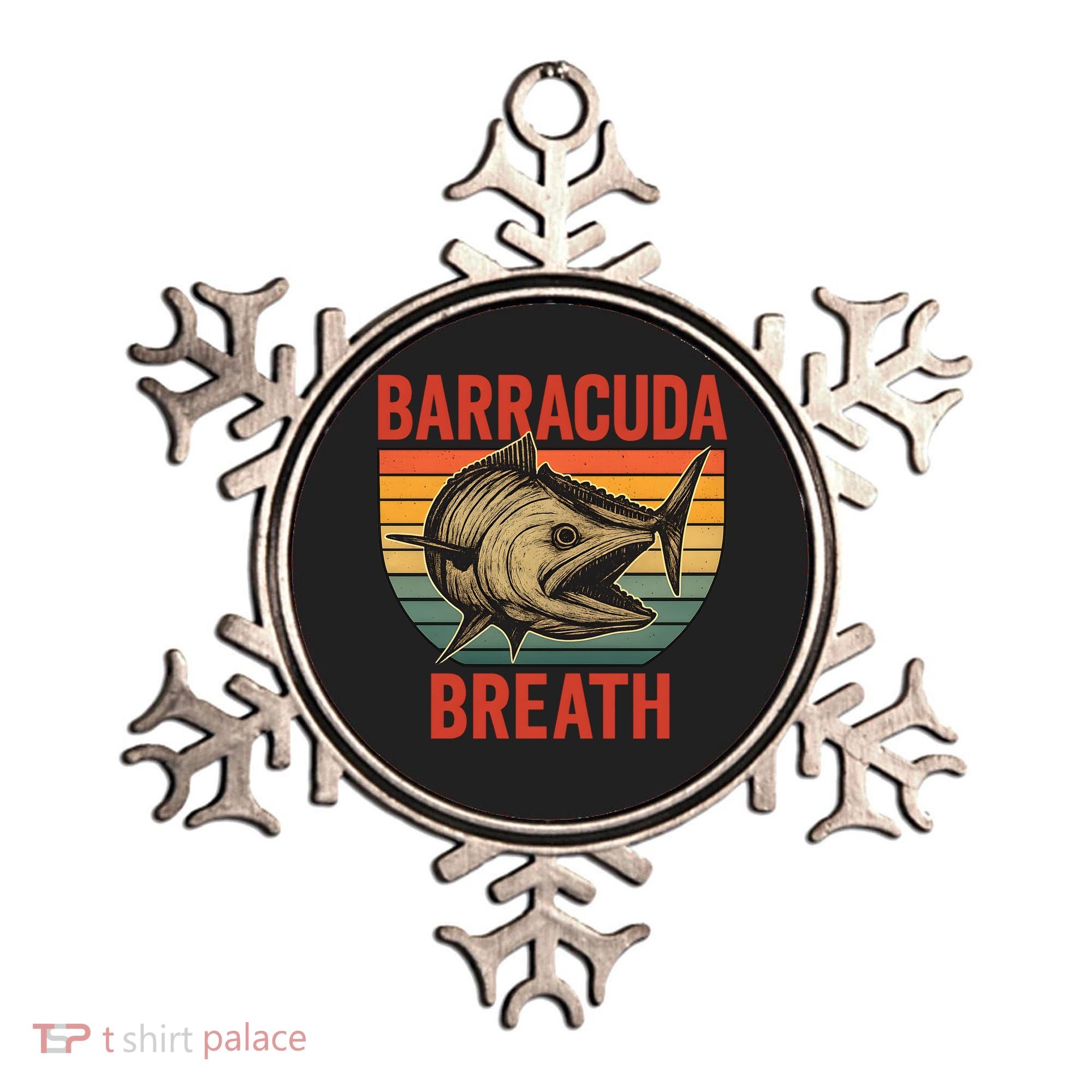 Barracuda Breath Funny Fishing Ornament