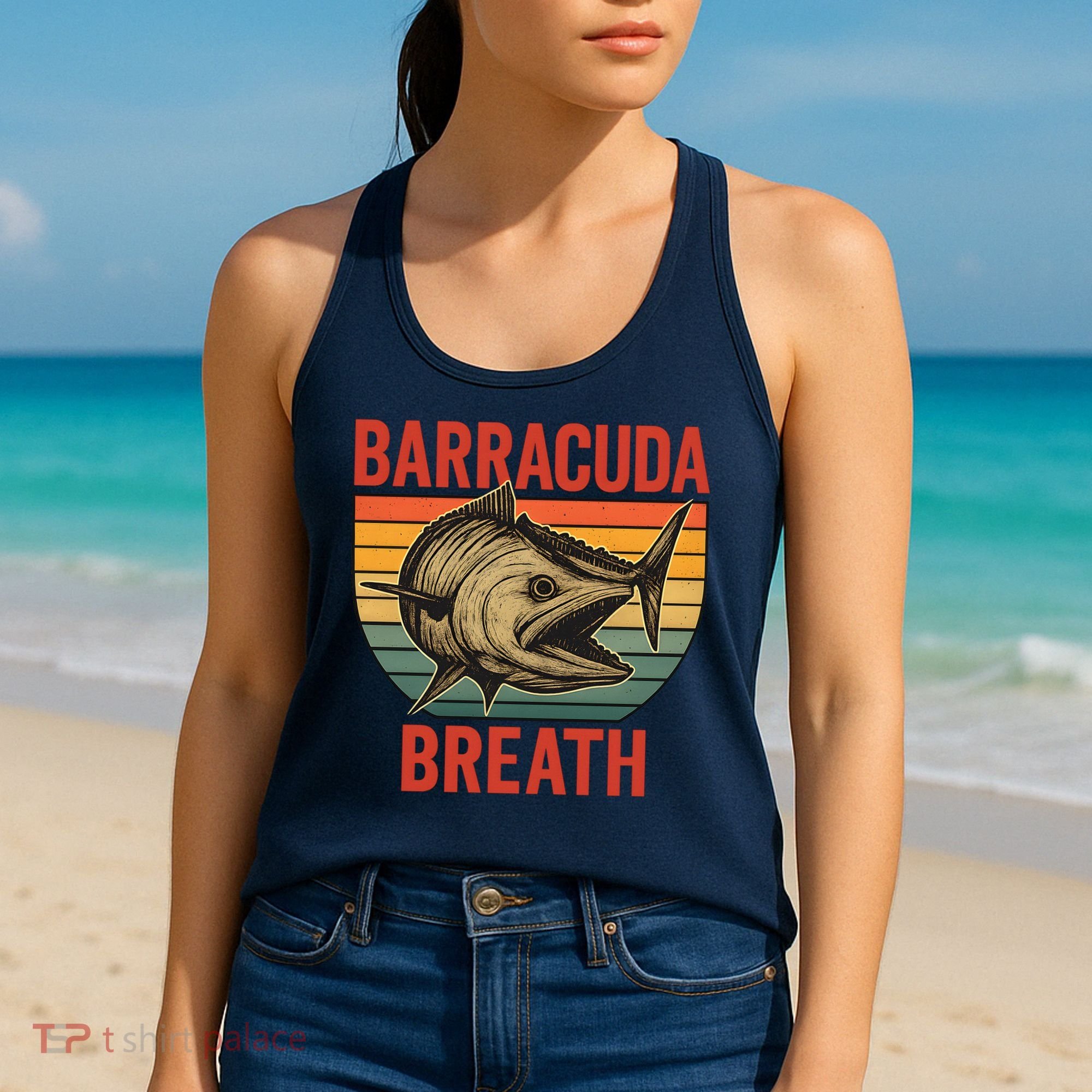 Barracuda Breath Funny Fishing Women's Tank Top