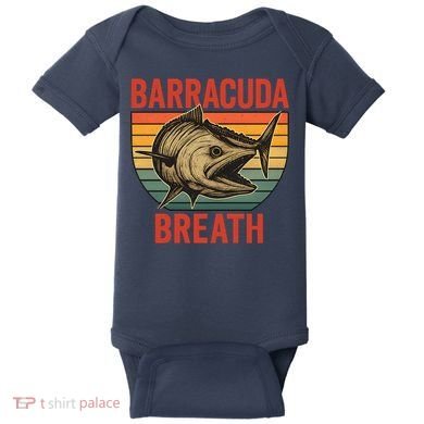 Barracuda Breath Funny Fishing Baby Bodysuit