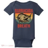 Barracuda Breath Funny Fishing Baby Bodysuit thumb 0