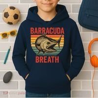 Barracuda Breath Funny Fishing Kids Hoodie thumb 2