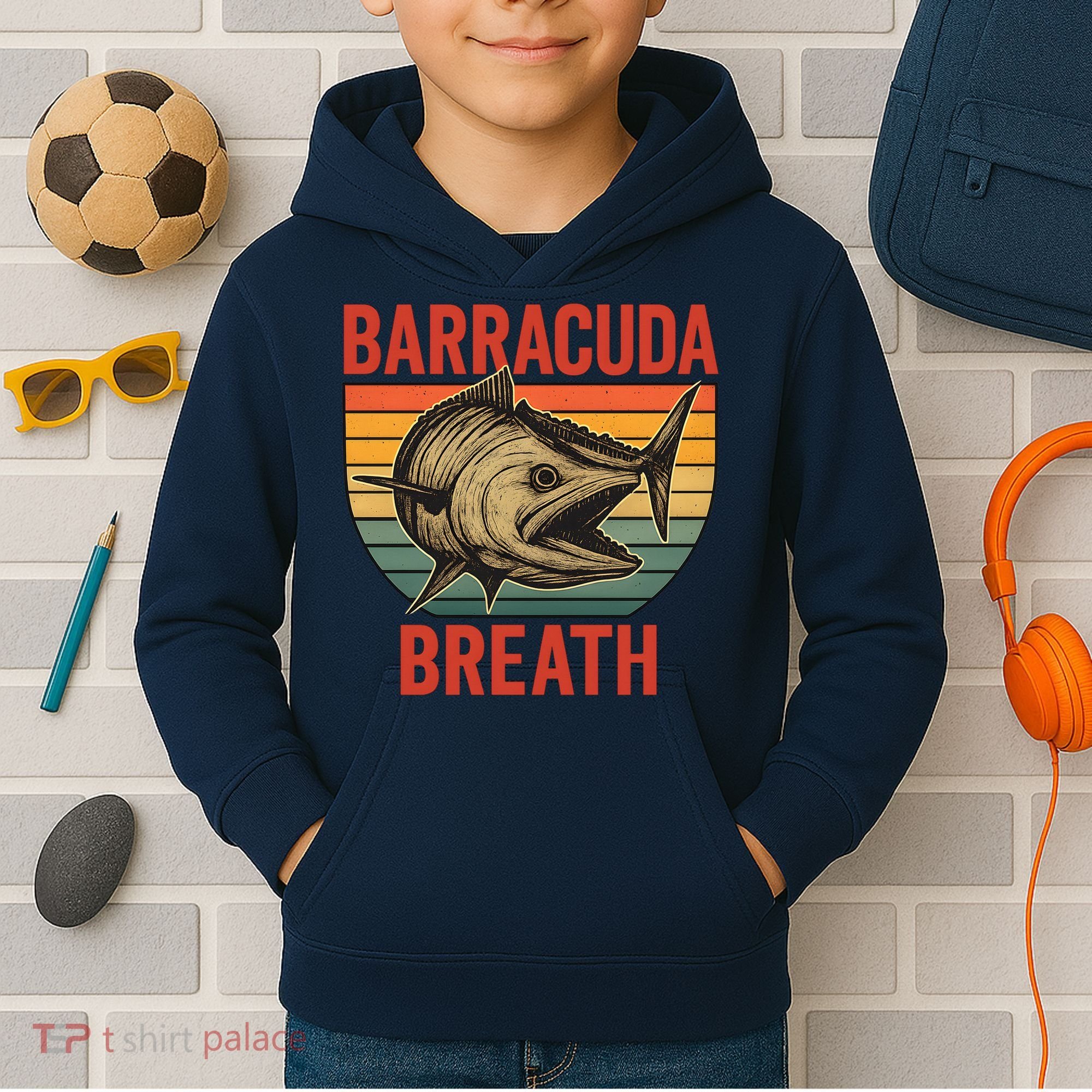 Barracuda Breath Funny Fishing Kids Hoodie