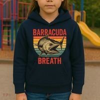 Barracuda Breath Funny Fishing Kids Hoodie thumb 3