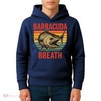 Barracuda Breath Funny Fishing Kids Hoodie thumb 4