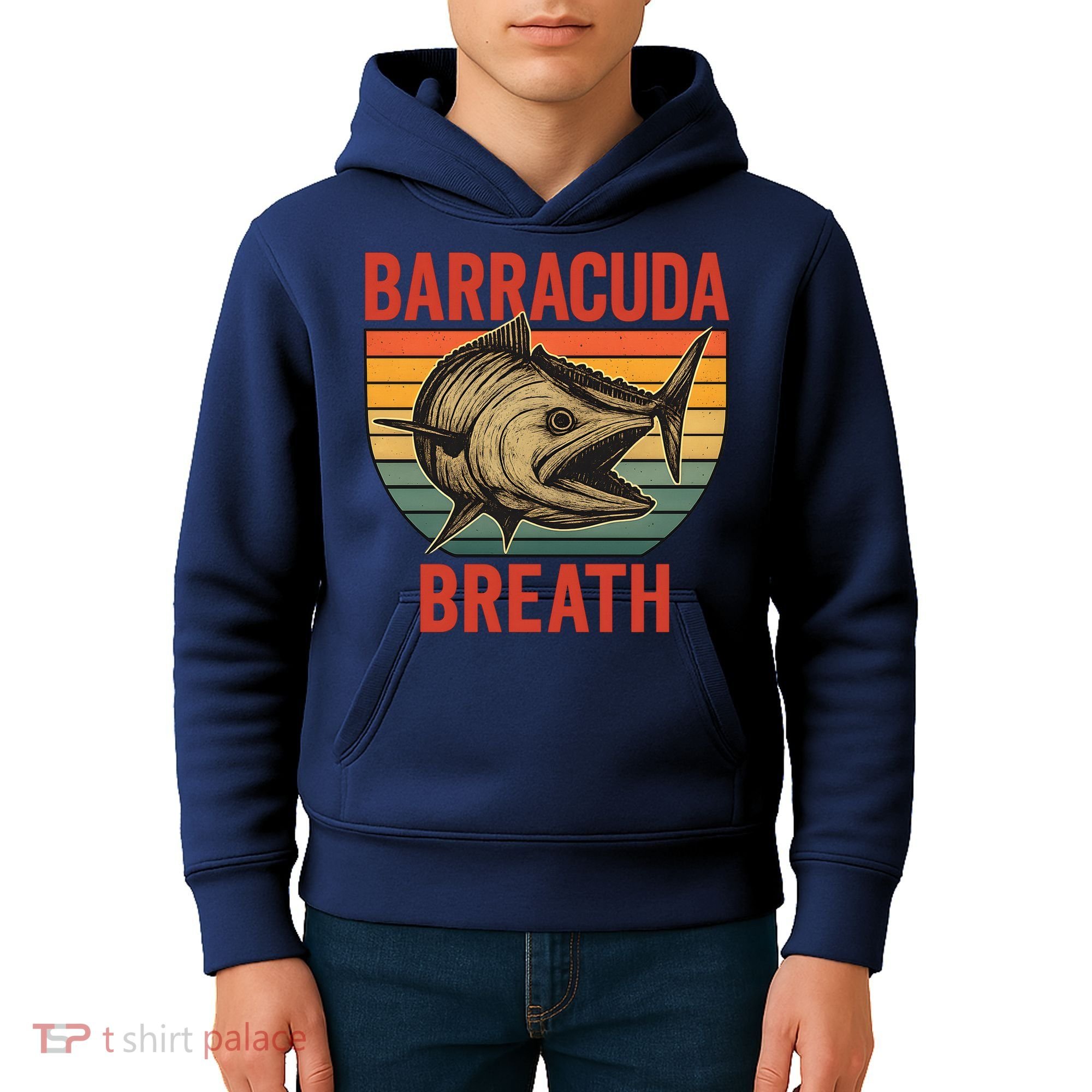 Barracuda Breath Funny Fishing Kids Hoodie