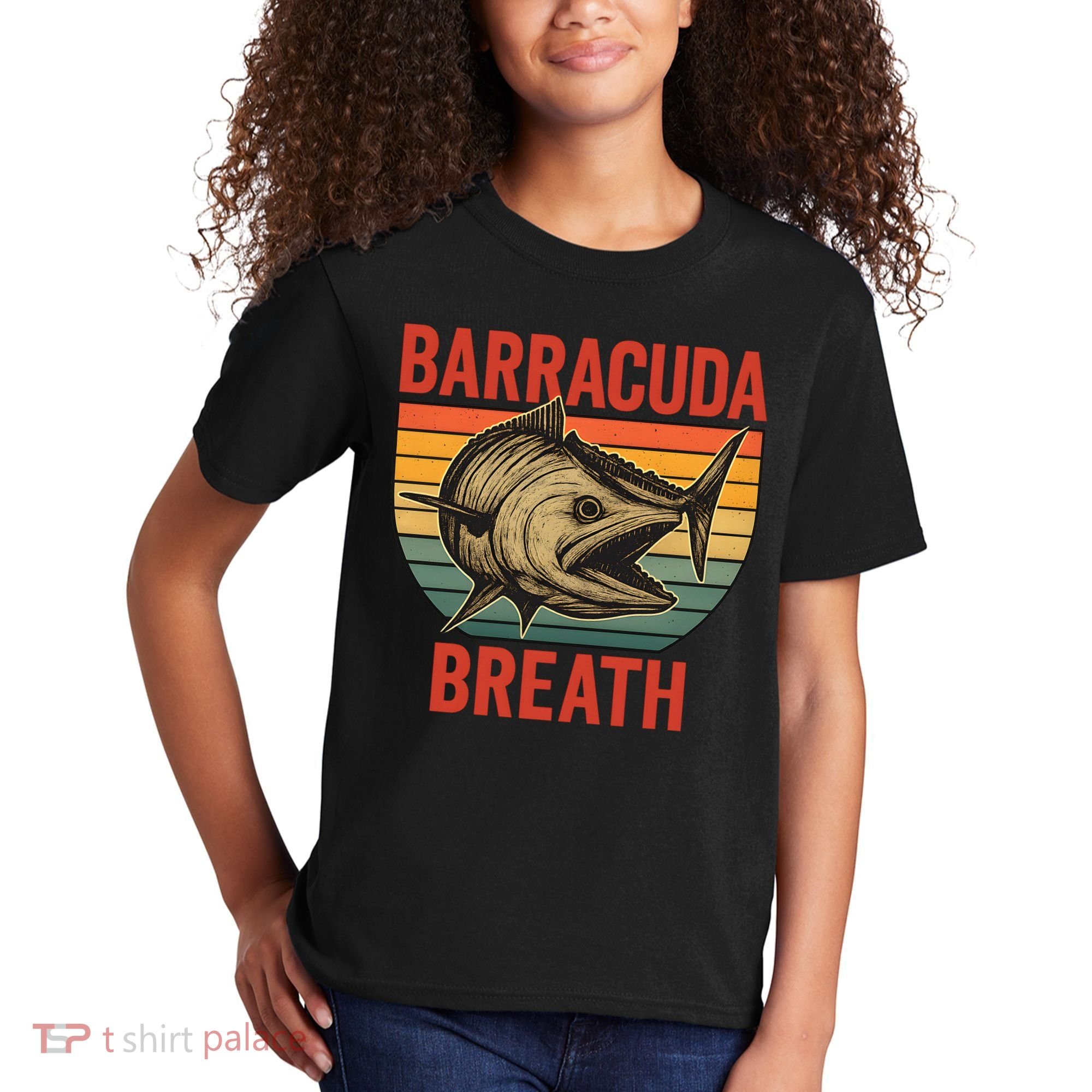 Barracuda Breath Funny Fishing Kids T-Shirt
