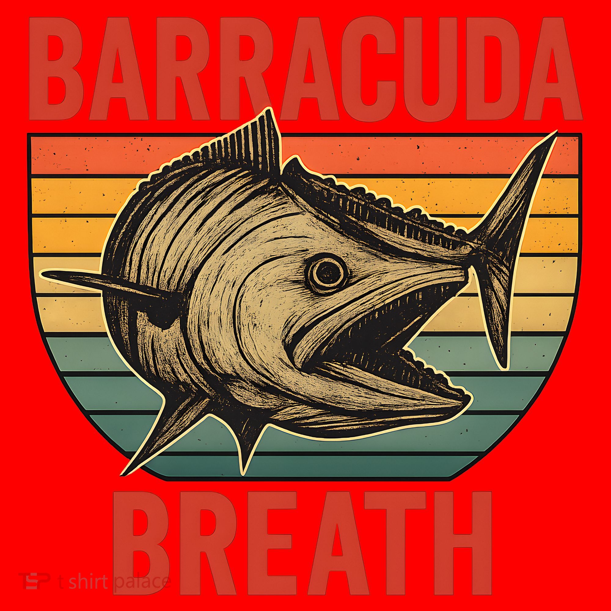 Barracuda Breath Funny Fishing Santa Hat