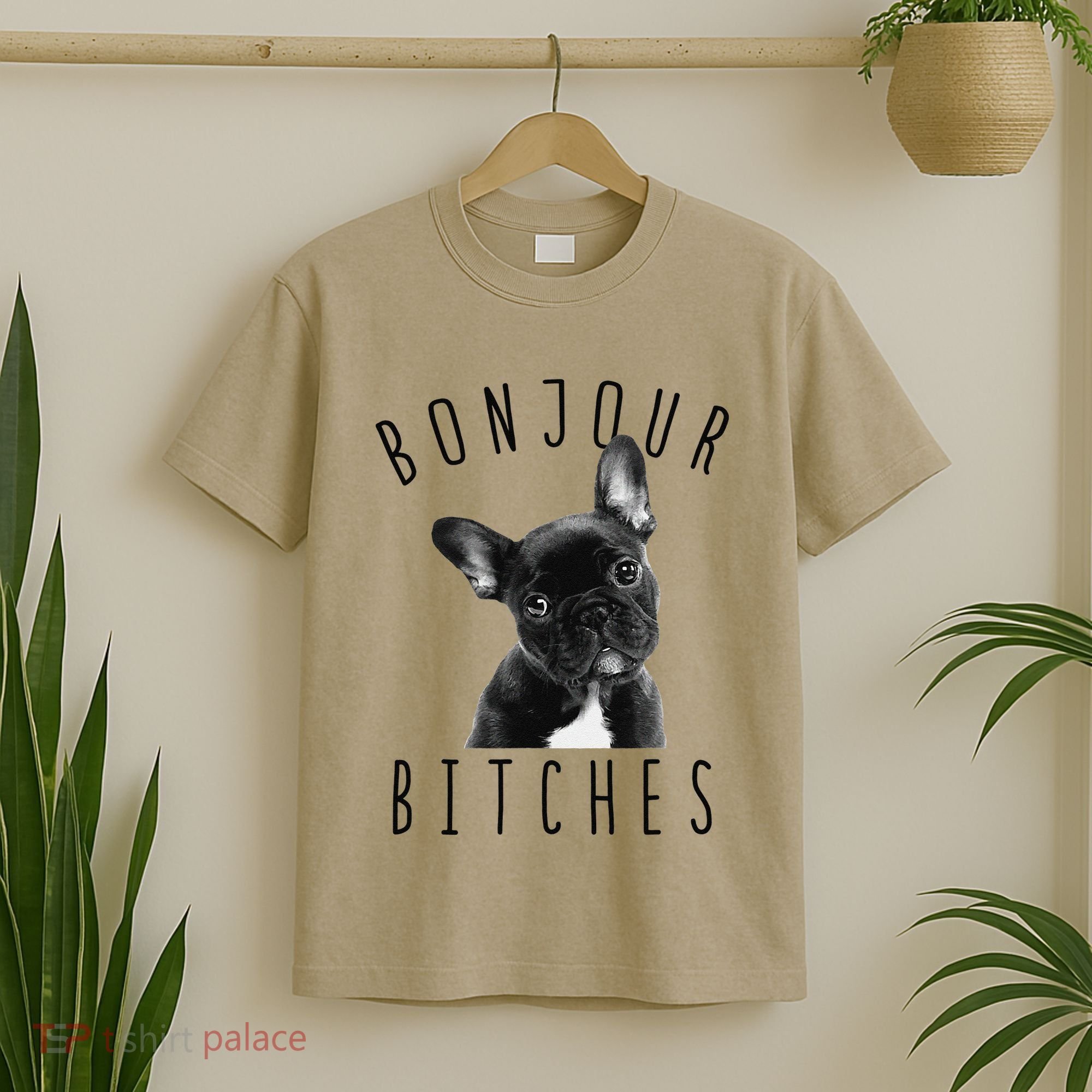 Bonjour Bitches Funny French Bulldog Dog Lover Gift T-Shirt