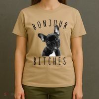 Bonjour Bitches Funny French Bulldog Dog Lover Gift T-Shirt thumb 4