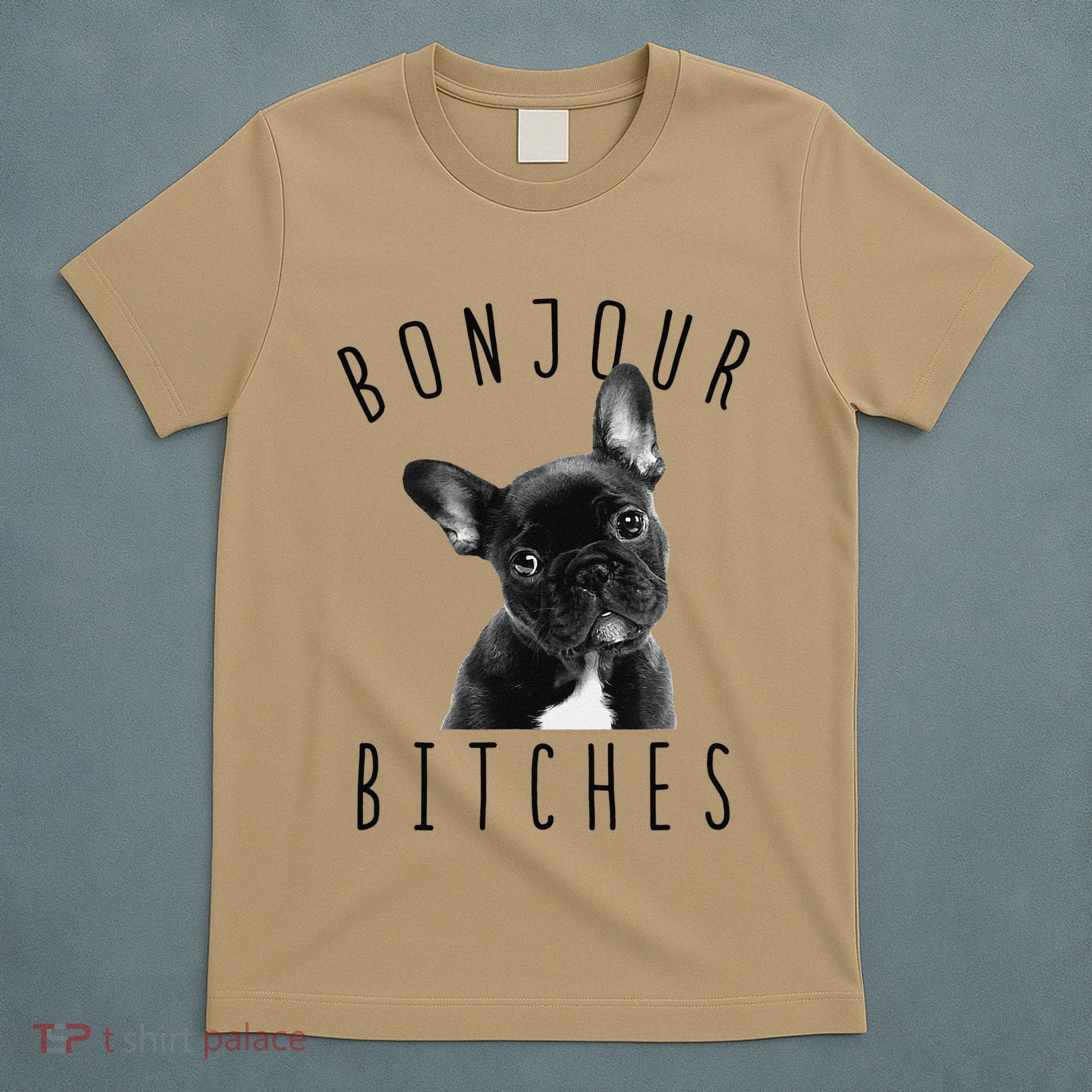 Bonjour Bitches Funny French Bulldog Dog Lover Gift T-Shirt