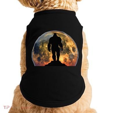 Bigfoot Believer Full Red Moon Night Sasquatch Doggie Tank