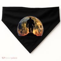 Bigfoot Believer Full Red Moon Night Sasquatch USA-Made Doggie Bandana thumb 0