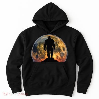 Bigfoot Believer Full Red Moon Night Sasquatch Hoodie