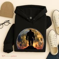 Bigfoot Believer Full Red Moon Night Sasquatch Hoodie thumb 4