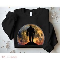 Bigfoot Believer Full Red Moon Night Sasquatch Sweatshirt thumb 2